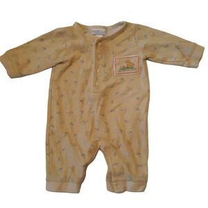 Agabang Baby Girls Yellow Duckling Snail Print Long Sleeve One Piece‎ Romper 3M